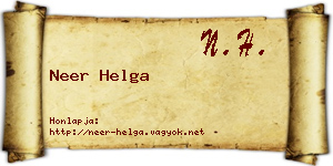 Neer Helga névjegykártya
